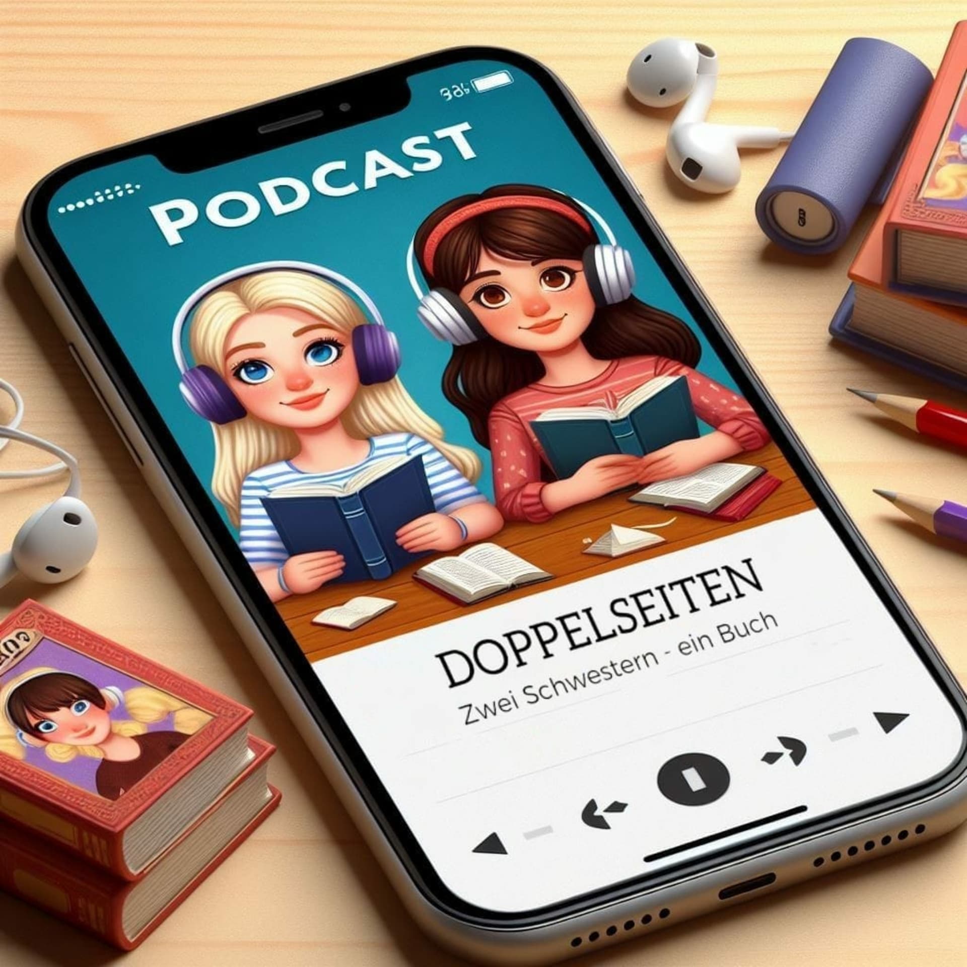 Doppelseiten: Zwei Schwestern - ein Buch - Podcasts
